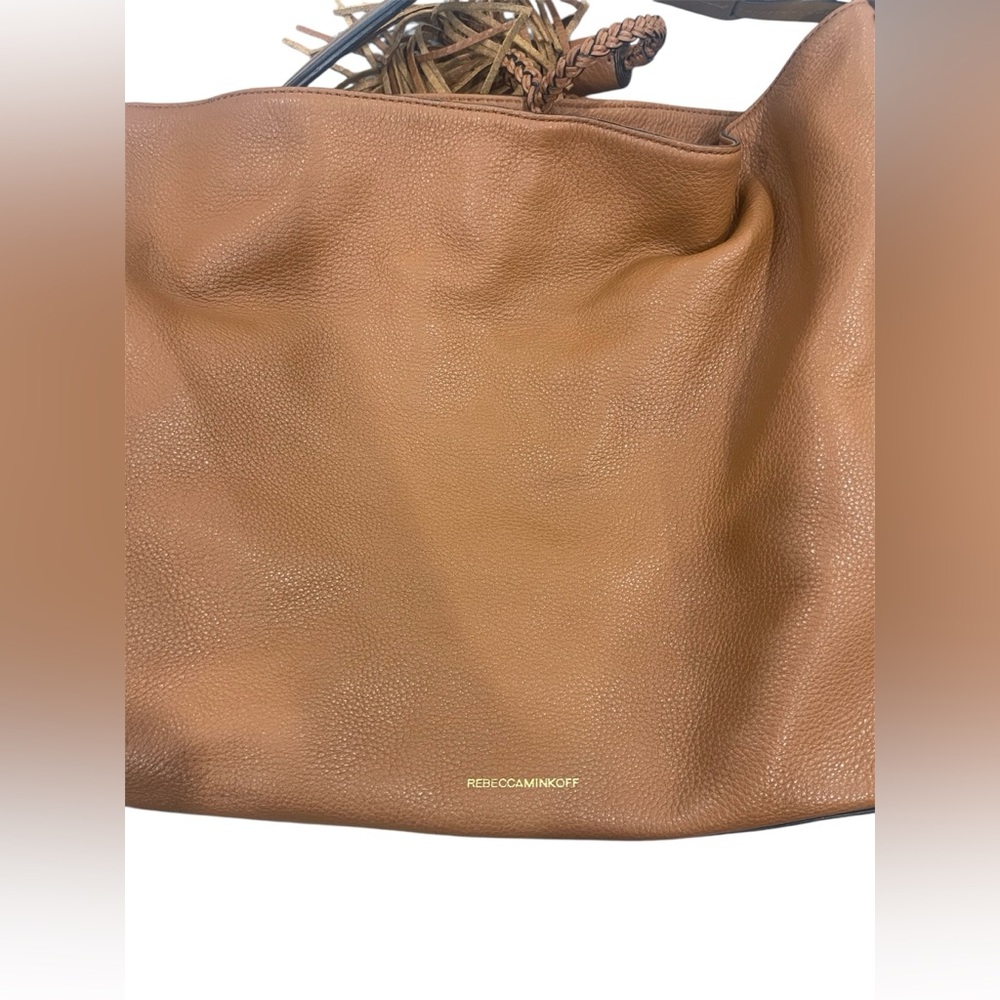 Rebecca Minkoff Isobel Pebbled Soft Leather Hobo Shoulder Purse Camel Brown - Picture 5 of 15